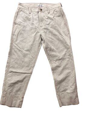 Madewell The Dean Straight Pant WOmens P27 Beige Cuffed Minimalist Effortless